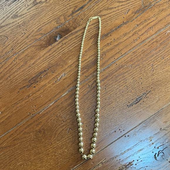 Napier Vintage Gold Tone Metal Beads Necklace 12” Strand Graduated Size Balls - Picture 4 of 8